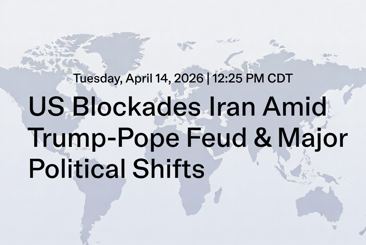 April 14, 2026: US Blockades Iran Amid Trump-Pope Feud & Major Political Shifts