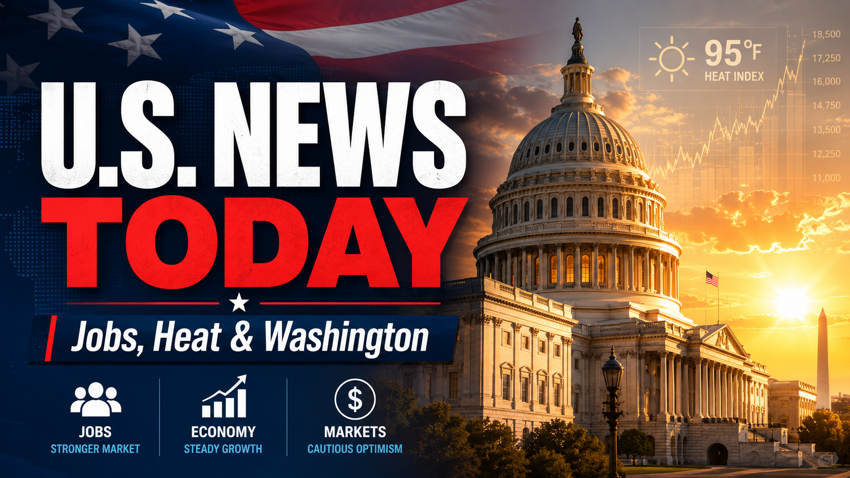 U.S. News Today: Jobs Slow, Heat Intensifies, and Washington Heads Into a Historic Holiday Weekend