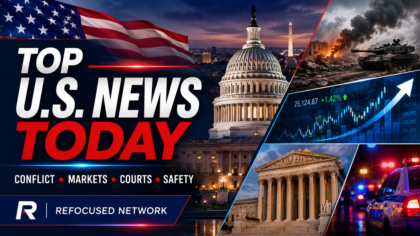 America Faces a Tense News Day as Global Conflict, Markets, Courts, and Public Safety Collide