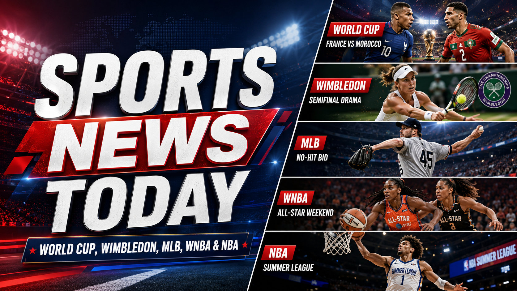 Sports Today: World Cup Pressure, Wimbledon Drama, MLB Fireworks, and a Bigger WNBA Stage