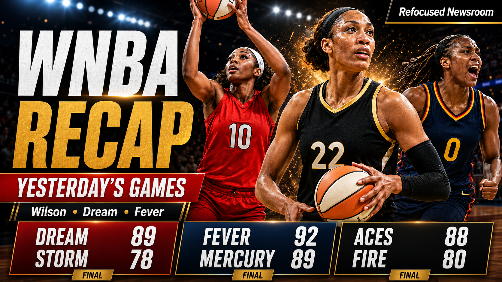 WNBA Thursday Recap: Wilson Dominates, Dream End Their Skid and Fever Escape Phoenix