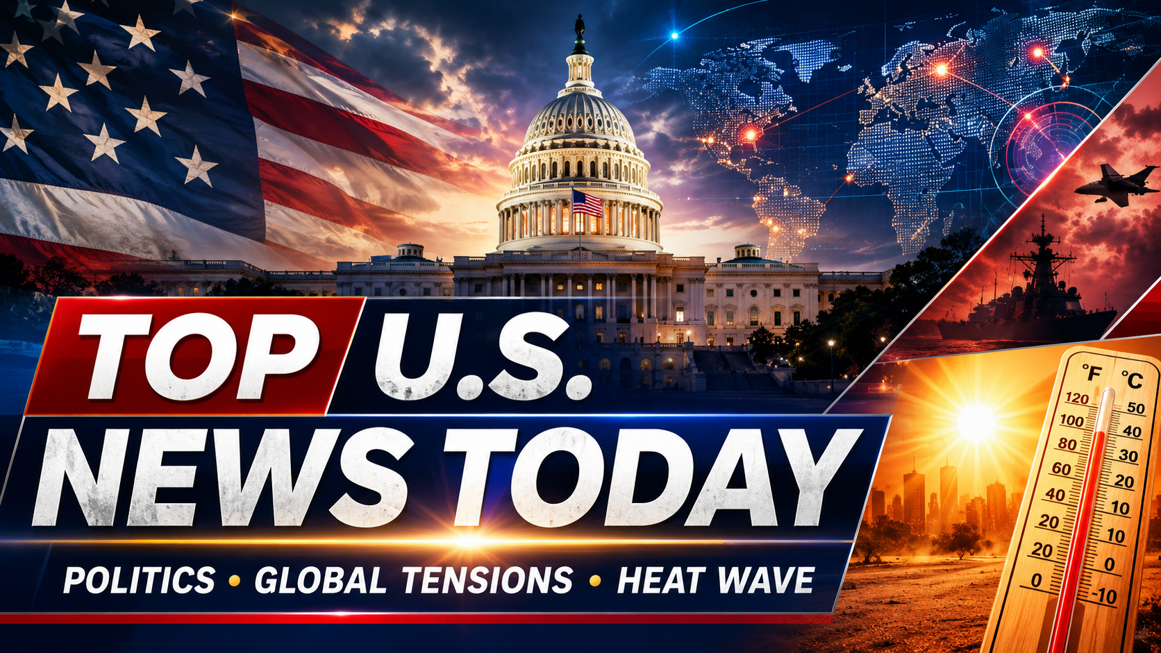 Top U.S. News Today: Washington Mourns, Iran Conflict Escalates and Dangerous Heat Spreads
