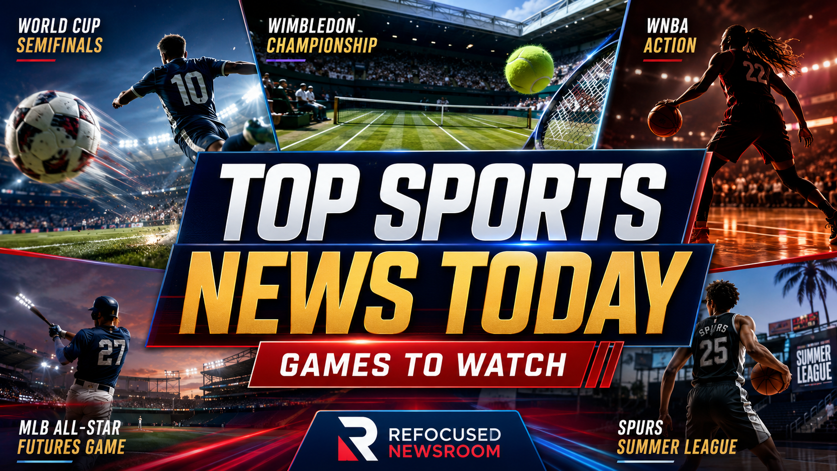 Top Sports News Today: World Cup Final Four Set, Wimbledon Championship Arrives and a Packed Sunday Slate Awaits