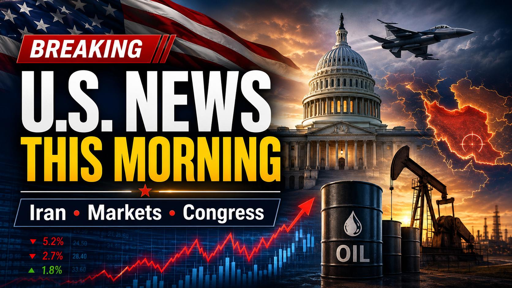 U.S. Morning News: Iran Conflict Jolts Markets as Congress Returns Under Pressure