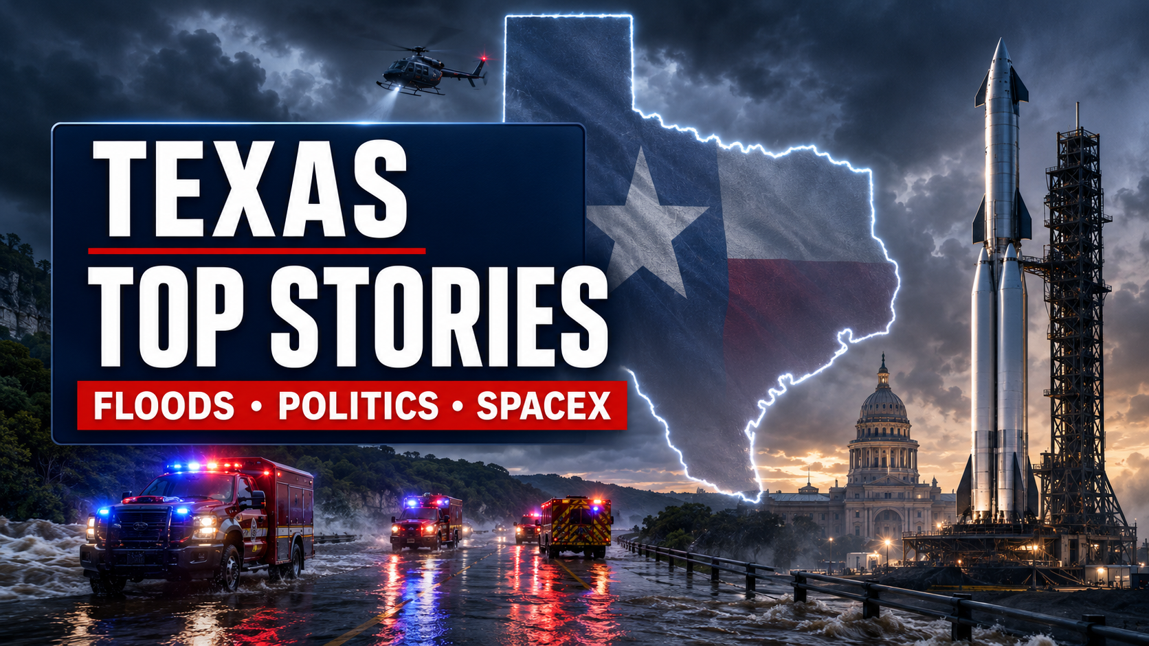 Texas News Roundup: Historic Flooding, Political Battles and a High-Stakes SpaceX Delay