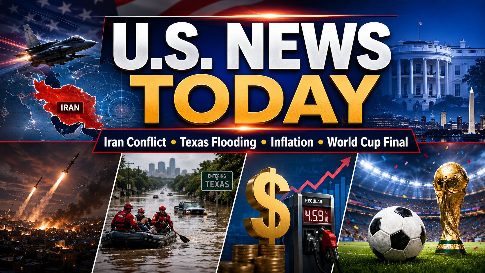 U.S. News Today: Iran Conflict Escalates, Texas Faces Flood Recovery and Americans Watch Prices Closely