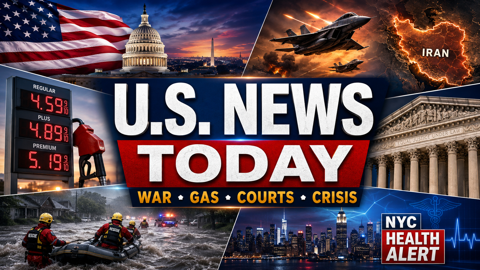 U.S. News Today: Iran Conflict Pushes Gas to $4 as Legal, Election and Public-Safety Stories Develop