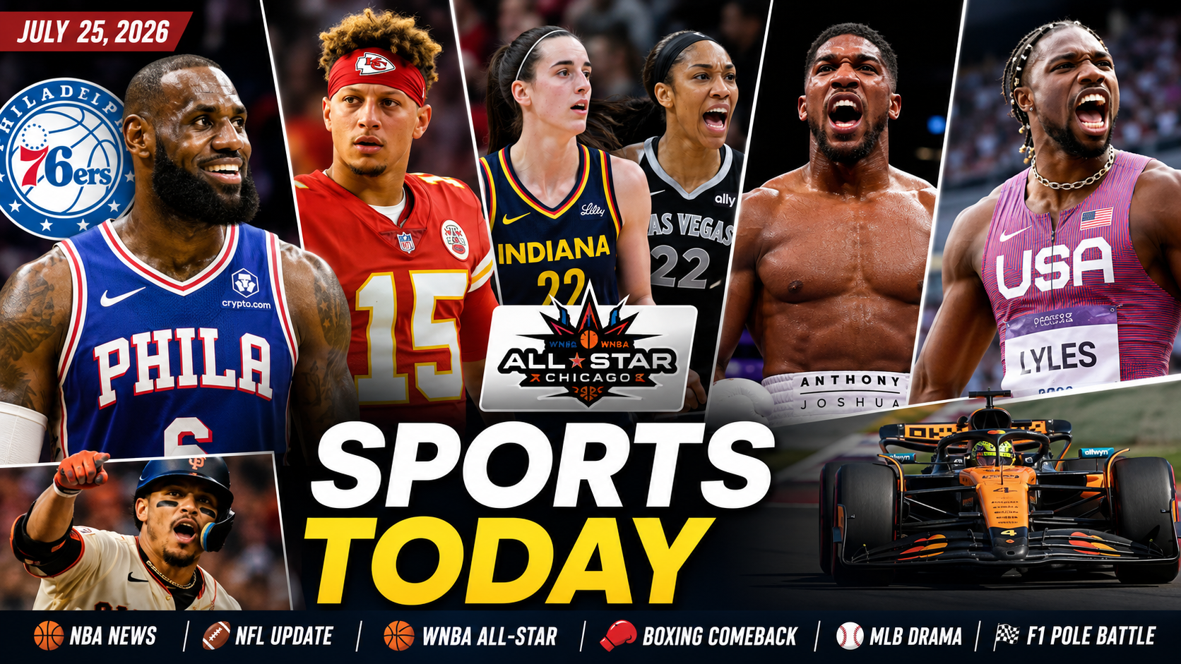 Sports Today: LeBron Chooses Philadelphia, Mahomes Returns and WNBA Stars
