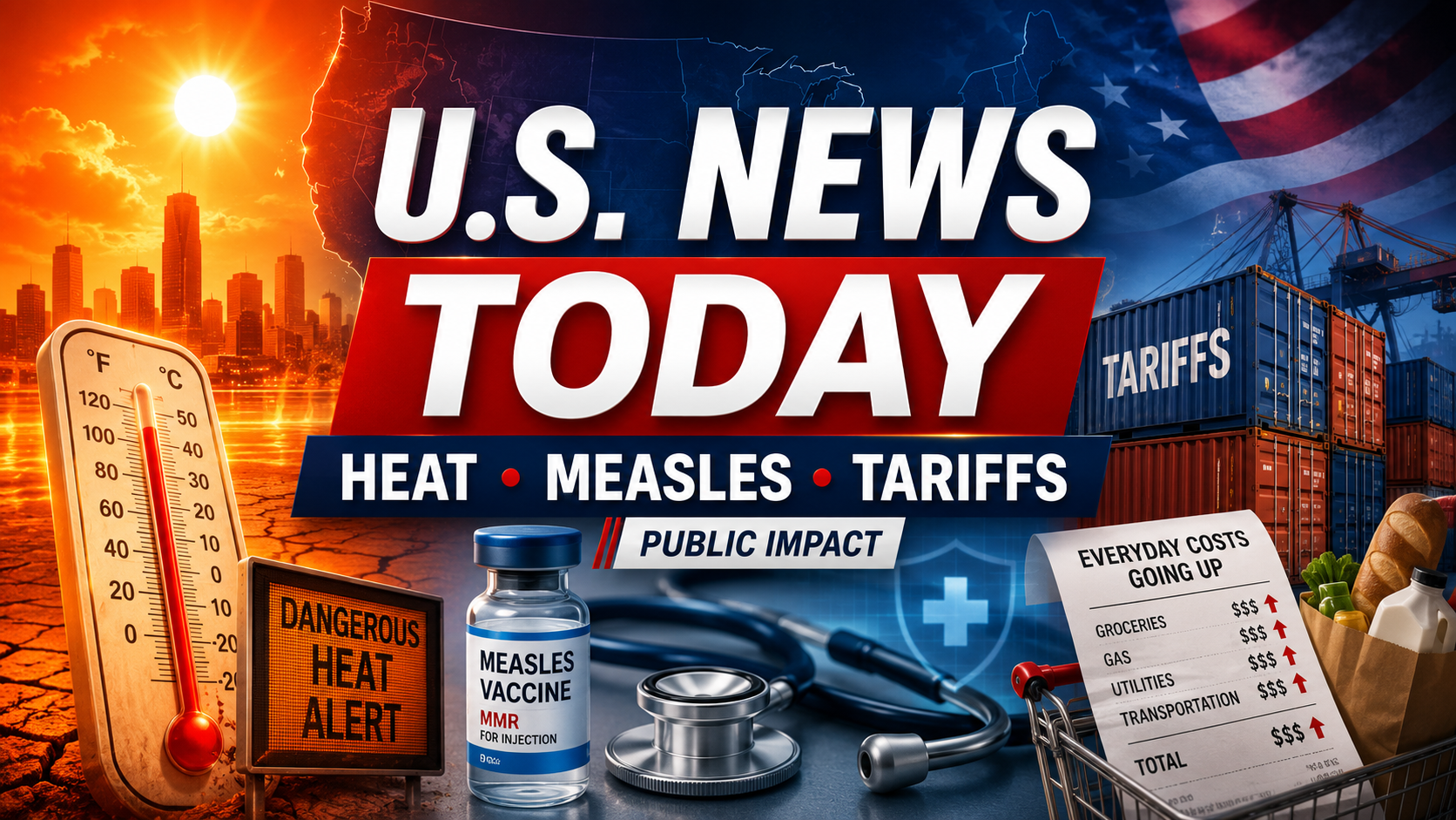 U.S. News Today: Dangerous Heat Expands, Measles Cases Surge and New Tariffs Raise Cost Concerns