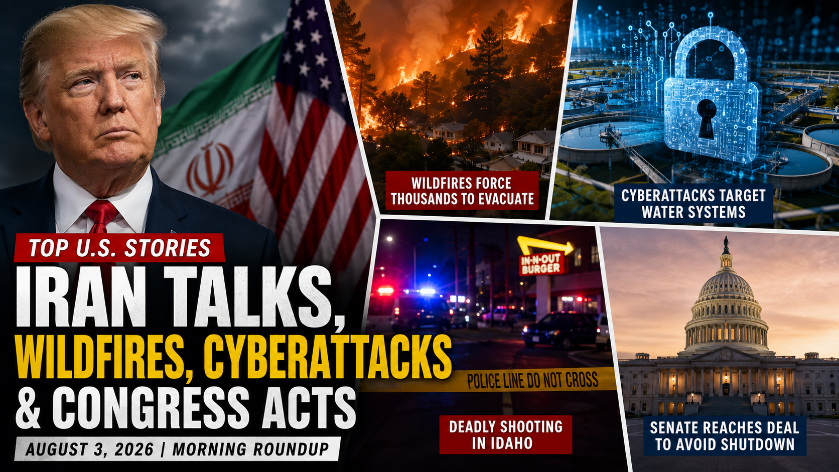 U.S. Morning News: Iran Talks Remain Uncertain as Wildfires and Cyberattacks Test the Nation