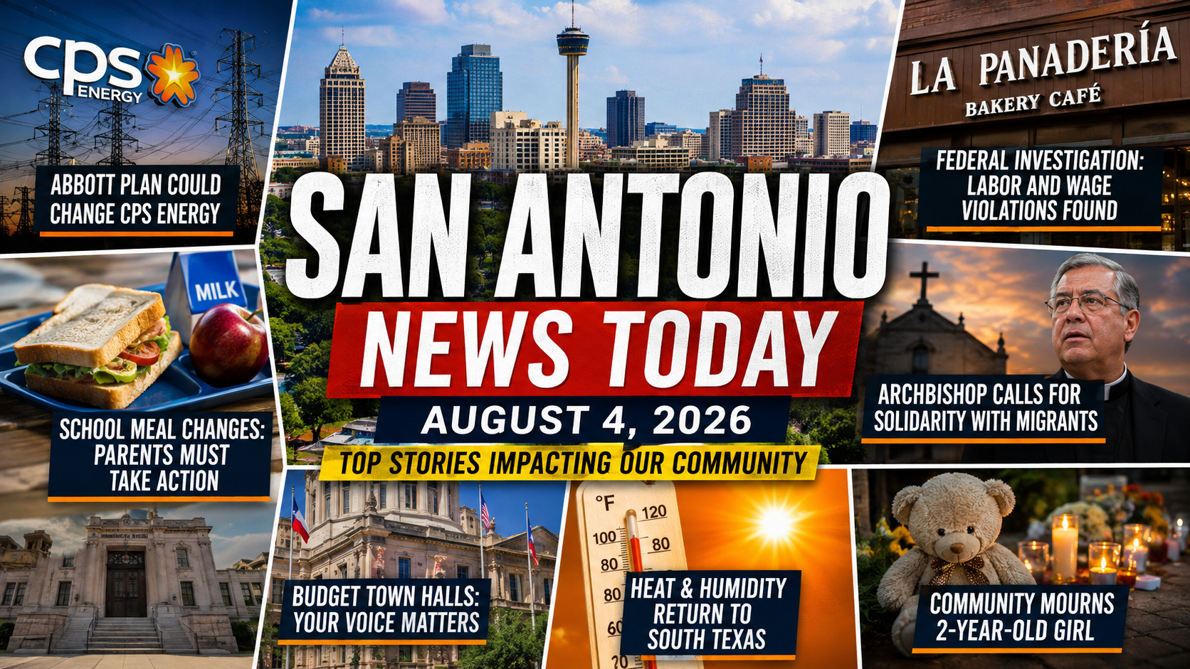 San Antonio News Today: Energy Changes, School Meals, Labor Violations and Rising Heat