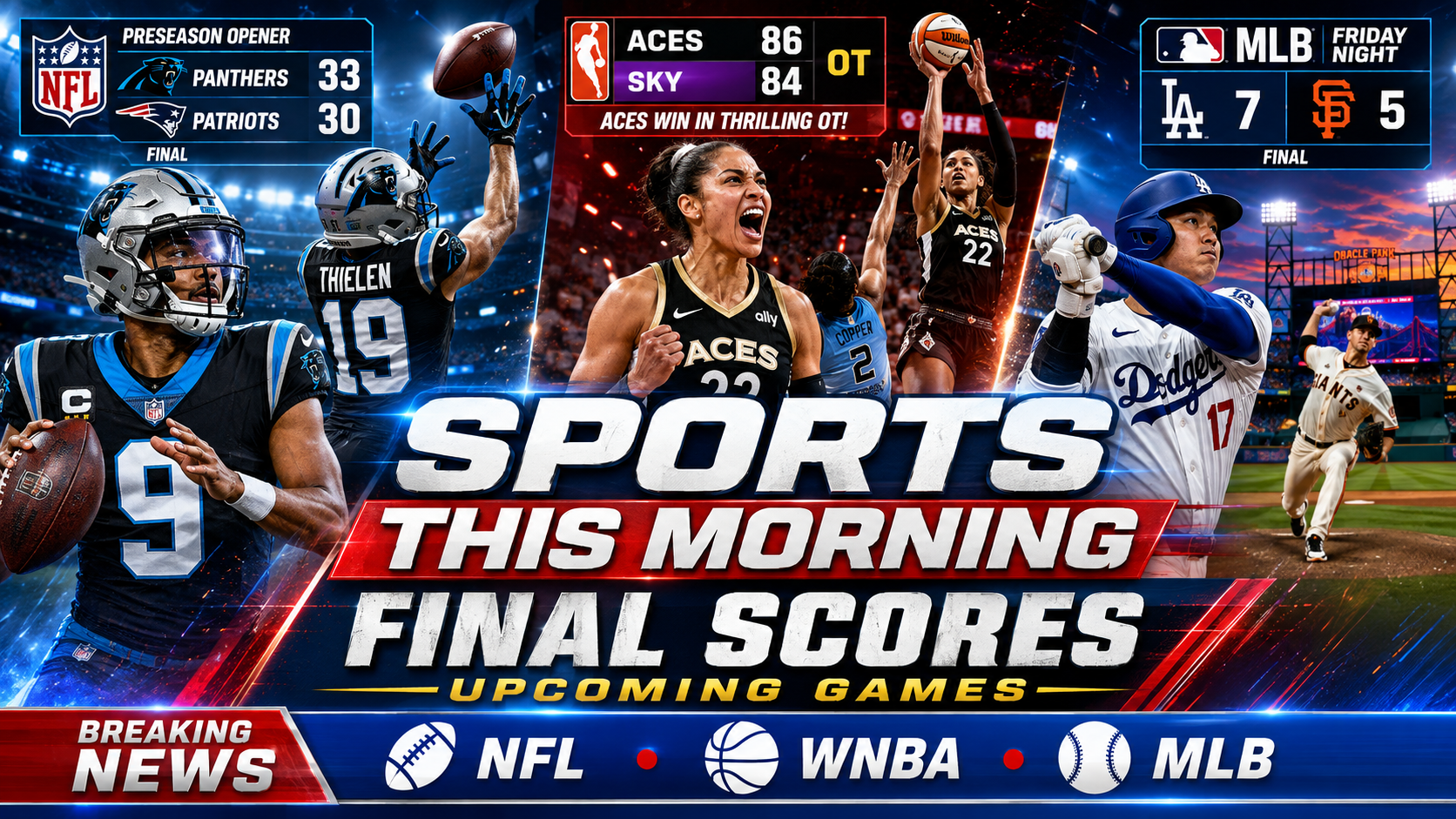 U.S. Sports Morning: Panthers Win NFL Opener, WNBA Delivers Overtime Drama and MLB Loads Up Friday Night