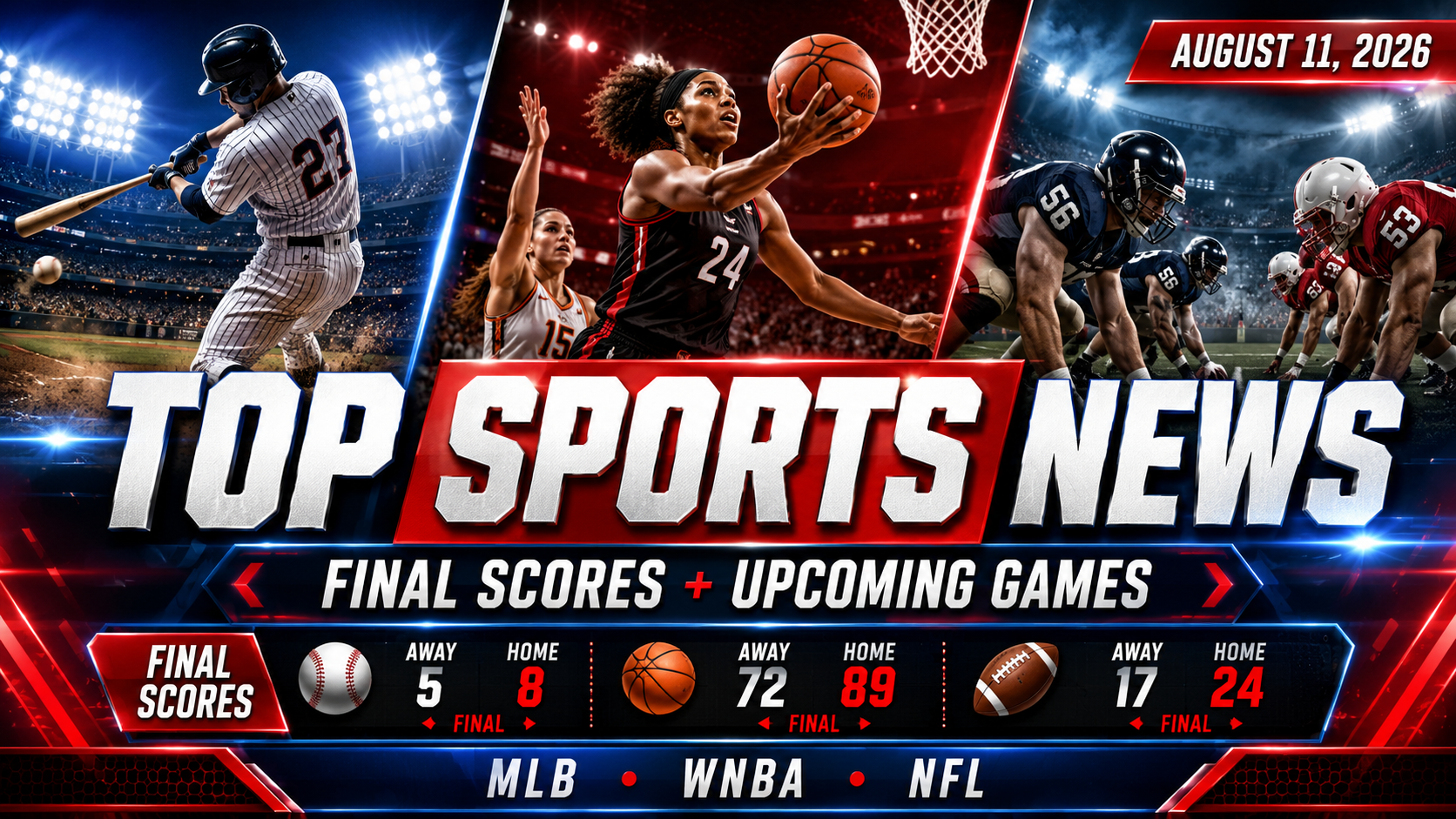Top Sports News Today: MLB Drama, WNBA Showdowns and NFL Preseason Ahead
