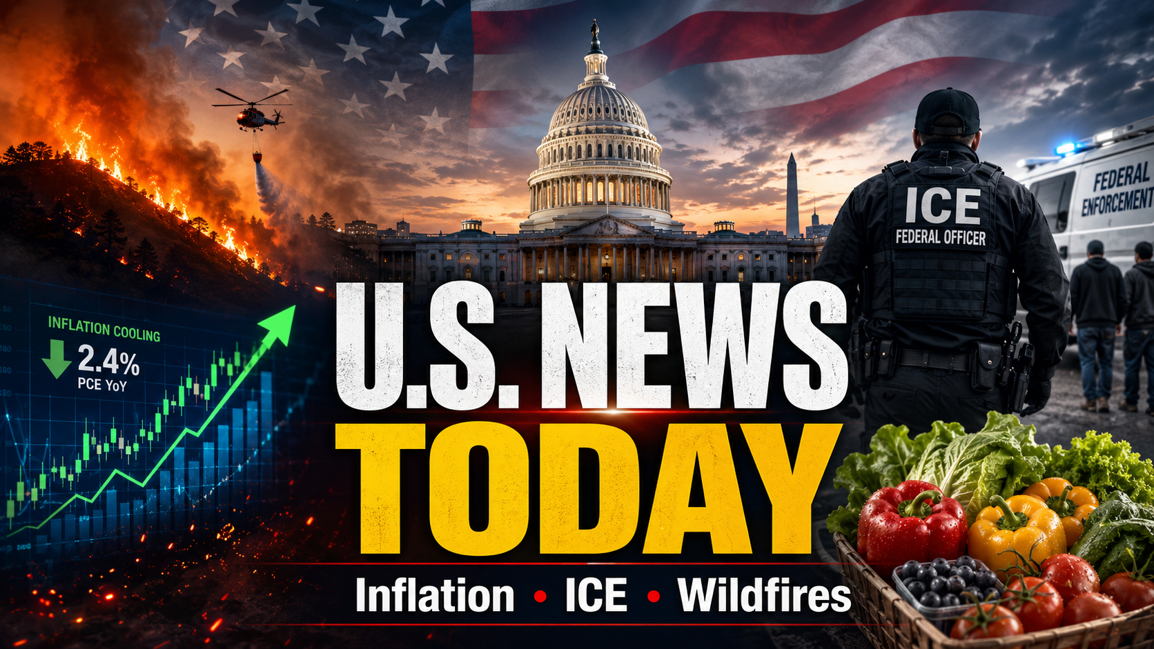 U.S. News Today: Inflation Cools, ICE Shock-Glove Plan Draws Scrutiny, Wildfire Risks Rise