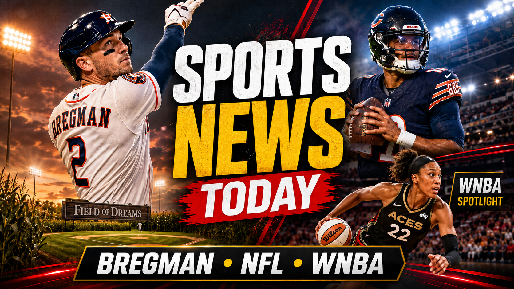 Sports News Today: Bregman Goes Deep, Field of Dreams Returns, NFL Preseason Heats Up