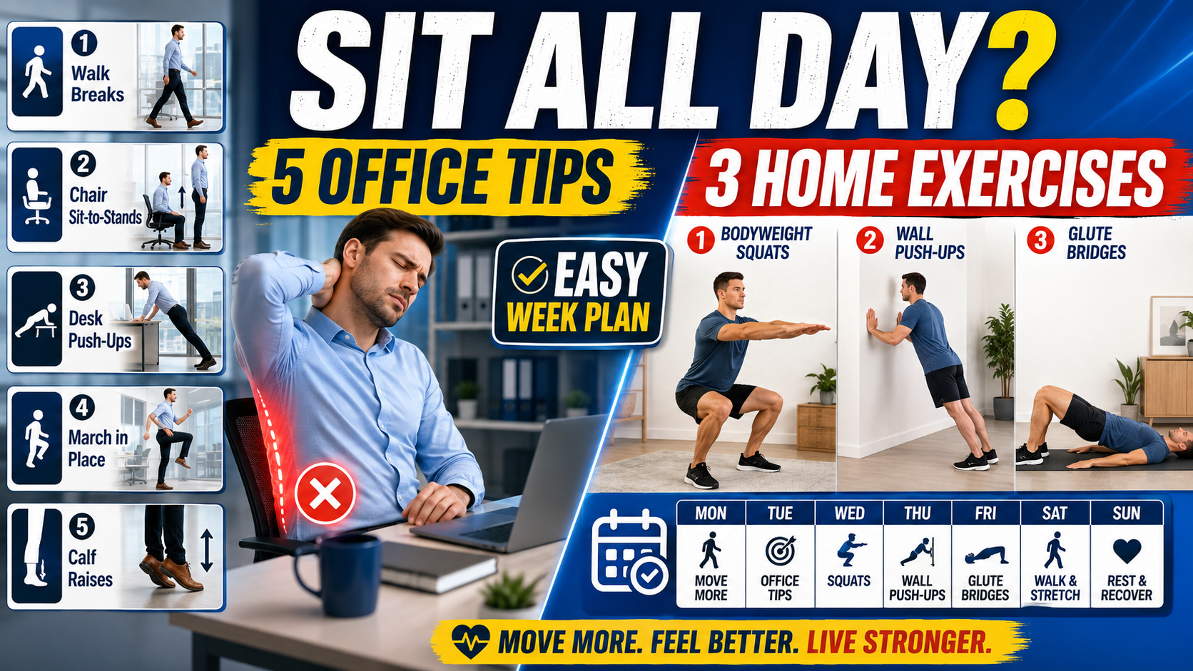 Sitting at a Desk All Day? 5 Simple Office Exercises + an Easy Weekly Plan