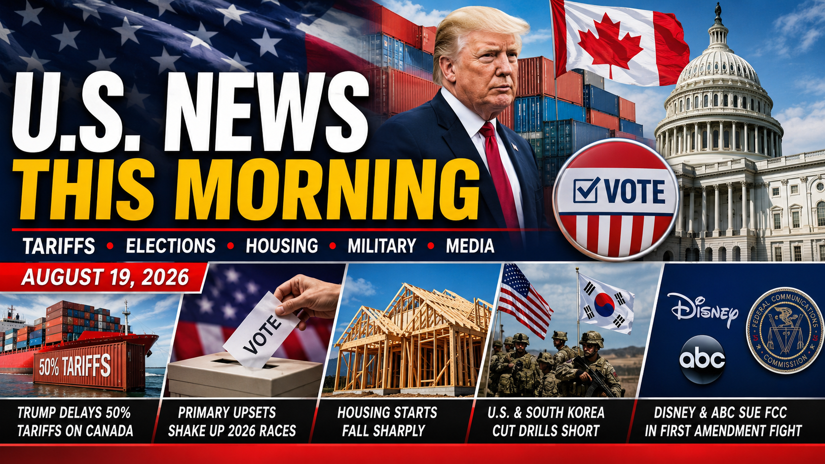 U.S. Morning News: Tariffs, Elections, Housing and a Major Media Battle