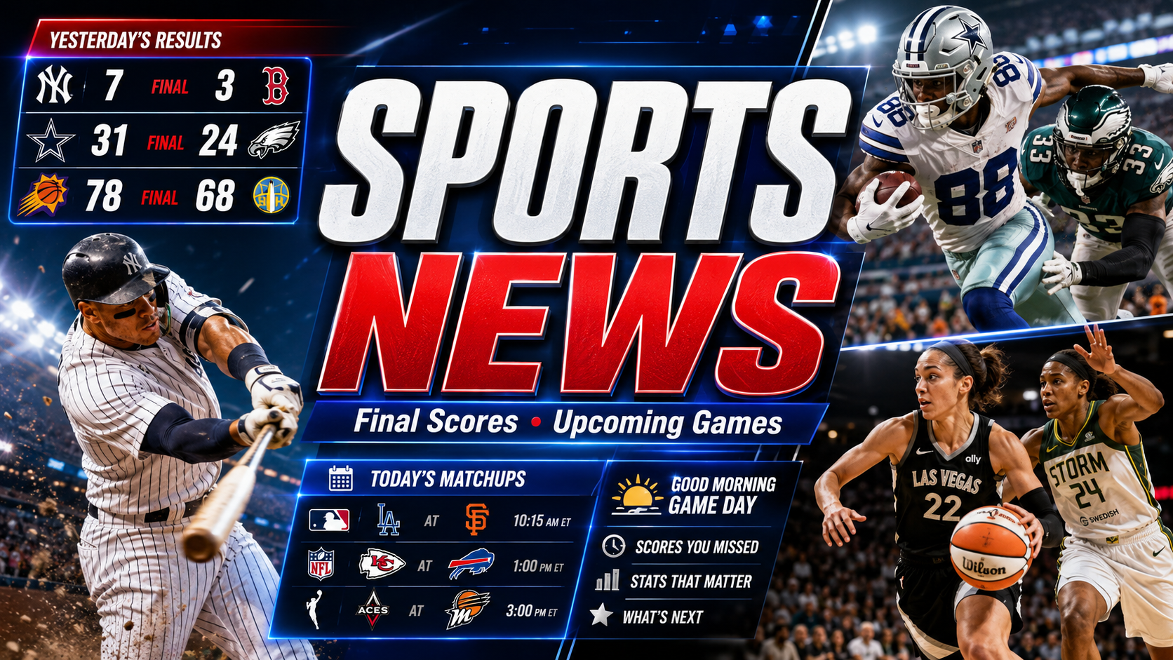 Morning Sports Report: Big MLB Scores, NFL Preseason and WNBA Drama