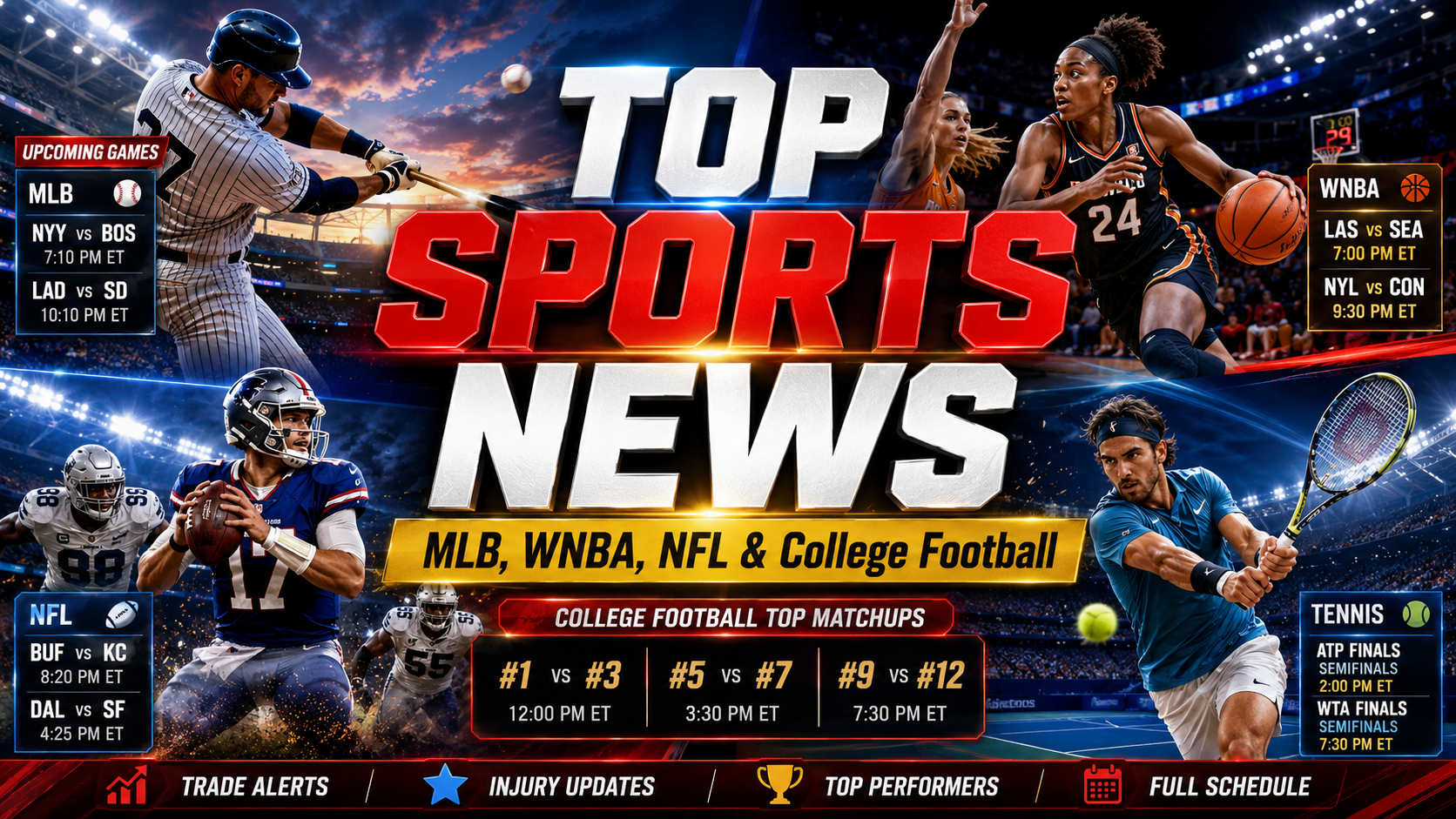 Sports News Today: MLB Drama, WNBA Playoff Push, NFL Preseason and College Football Returns