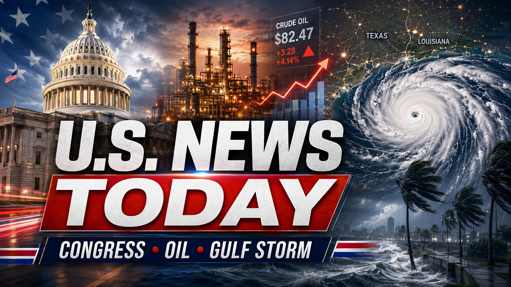 U.S. News Today: Congress Returns, Oil Prices Jump as Iran Fighting Resumes, Gulf Coast Watches Developing Storm