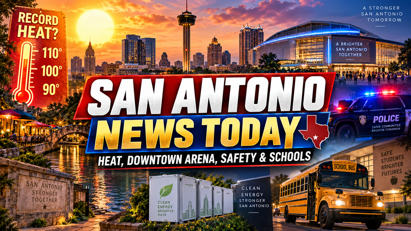 San Antonio News Today: Record Heat, Spurs Arena Funding, Public Safety and a Growing School Transportation Crunch