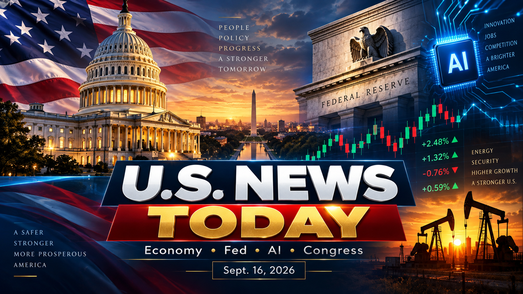 U.S. News Today: Economy, Federal Reserve, Congress, AI and National Security Lead the Headlines