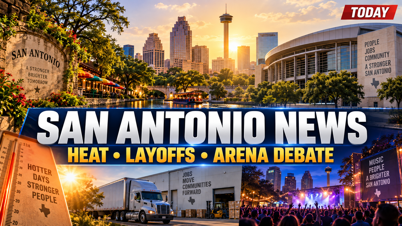 San Antonio News Roundup: Heat, Major Layoffs, Spurs Arena Tensions and a Big Week Downtown