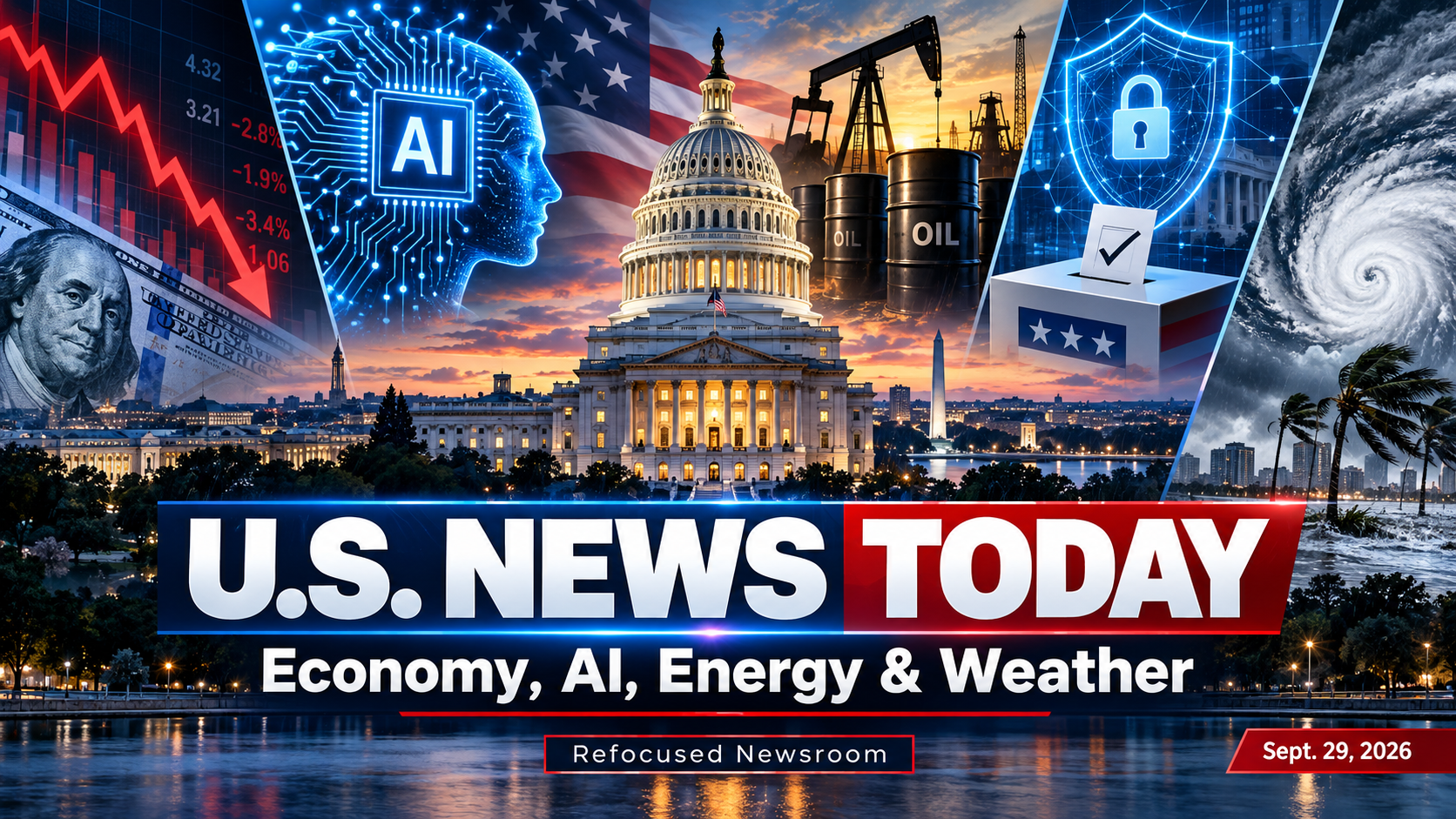U.S. News Briefing: Economic Anxiety Deepens as Washington Confronts AI, Energy, Election Security and Global Risks